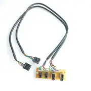 Dual USB 2.0 9P 3.5mm HD Audio Standing Motherboard Extension Cable Front Panel