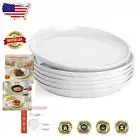 Modern 10 Inch White Dinner Plates Set of 6 - Dishwasher & Microwave Safe