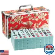 YINIUREN American Mahjong Set 166 Premium Jade Green Mahjong Tiles Large Mahj