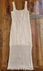 House Of Harlow Women Med Cream Sleevless Knit Long Maxi Dress Boho Fringe NWT