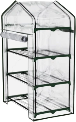 Mini Greenhouse, 3-Tier Frame Tunnel Green House Garden Shed Tent Gardening Supp