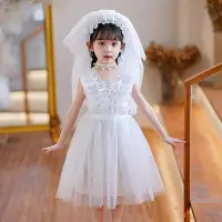 在飛比找Yahoo!奇摩拍賣優惠-【現貨精選】女童裝 女童洋裝 公主裙 2023女童白色新款公