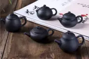 1set 5pcs China porcelain Ceramic Art pottery handwork Black Little teapot