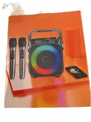 Karaoke Machine with Two Wireless Microphones Bluetooth Portable Karaoke Machine