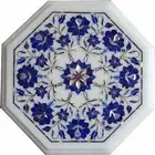 12'' antique white Marble side Center Table Top multi Stone Inlay malachite we9