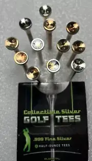 SILVER GOLF TEE SOLID .999 SILVER ELEMETAL .5 OZ .999 1/2oz LISTING FOR ONE