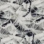 Fabric Mart Direct Off White Printed Cotton Fabric with Embroidery Fabric by The Metre, 20 Continuous Metres 137 cm Width Triangles Embroidery Abstract White Wholesale Cotton Upholstery Fabric