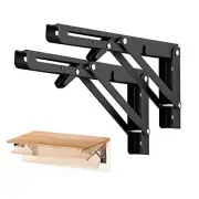 10 Inch Collapsible Shelf Brackets Folding Garage Shelves L Brackets, 2 Pack