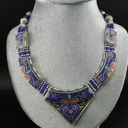 Traditional Tibetan style, with the use of geometric shapes Multicolour Necklace