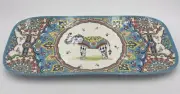 Rustico Melamine Tray Elephant 14.5”L x7”W White Blue Pink Indoor Outdoor NWT