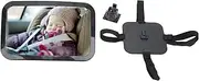 Child Baby Car Mirror Backseat Mirror Clear View Safety Monitoring 360° Adjustable Shatterproof for Rear Facing Infant Universal Fit Most Cars Trucks SUVs Premium Acrylic ABS