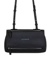 Givenchy Pandora Mini Black Grained Leather Shoulder Bag