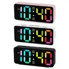 Small Alarm Clock Color Display Adjustable Loud Double Alarms for Heavy Sleepers