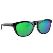 Costa Aleta Black Frame Sunglasses w/Green Mirror 580P Lenses 06S9108-91080554