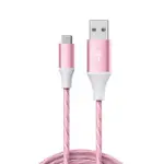Laser 1m USB to Type-C LED Charge Cable (Pink)