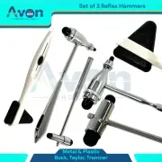 Diagnostic Reflex Testing Hammer Mallets | Taylor, Buck, Tromner | 3PCS Bundle