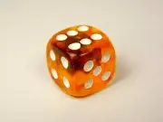 Casino Gambling Dice With Baltic Amber 17mm Maple Brown Transparent Color E088