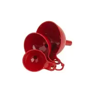 Good Cook 3-Piece Plastic Funnel Set Kitchen Tool, Small, Red