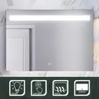 LED Wall Rectangle Mirror Anti-fog Smart Bathroom Mirrors Large Makeup Light