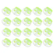 40Pcs 5mm Plastic Cord Locks Double Hole Spring Toggle Stopper, Clear Green