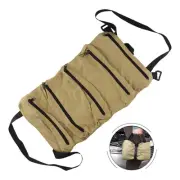 Handy Canvas Tool Roll Up Bag with 5 Pocket Hanging Pouch Perfect for Any Tool