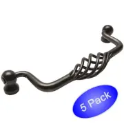 *5 Pack* Cosmas Oil Rubbed Bronze Birdcage Cabinet Handle Pull #9993-128ORB