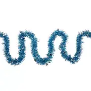 Northlight 12' Blue Christmas Tinsel Garland Silver Holographic Snowflakes