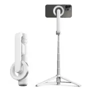 GGP White Multifunctional Foldable Selfie Stick With Tripod Stand & Bluetooth Remote