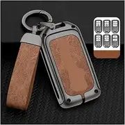 Car TPU Zinc Alloy Key Case Bag Compatible for Honda TYPE R Accord Civic HRV CRV CITY Jazz Odyssey Spirior Compatible For Car KeyChain Metal Key Shell(Gun Black Brown 1)