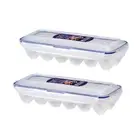 2x Locknlock Airtight Classic 12-Egg Dispenser Storage Container Pantry Clear