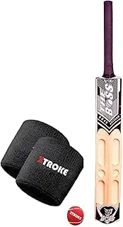 Xtroke Popular Willow Scoop Design Cricket Bat Combo Hand Wristband Free for All Tennis Balls Full Size Bat