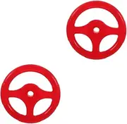 ibasenice 2pcs Children's Steering Wheel Toy Pirates Ships Wheel Replacement Pushchair Steering Wheel Toys Swings Round Steering Wheel Car Steering Wheel Car Seat Steering Wheel Red Pp