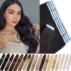 Tape In Indian Remy Hair Skin Weft 100% Human Hair Extensions Full Head balayage