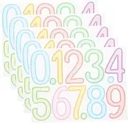 KALLORY 5Sheets Self Adhesive Number Stickers for Vinyl Address Signs Fade Resistant Peel and Stick Numbers for Mailbox House Identification Vibrant Colors