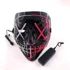Purge Mask Glow in Dark LED Light up Halloween Costume Scary Rave Festival