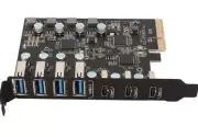 PCIE Expansion Card, 10Gbps Superspeed, 4 USB A 3 USB C, PCIe Host Card, Stable
