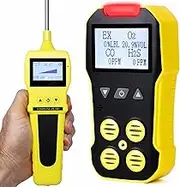 Basic 4 Gas Meter + Pump by Forensics | USA NIST Calibration Certificate | O2, CO, H2S, LEL | USB Recharge | Sound, Light & Vibration Alarms | Large Display & Backlight |