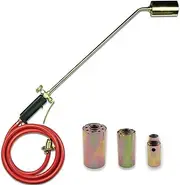 Professional Flame Gun with 3 Nozzle Sizes (30mm/35mm/50mm) 2M Rubber Pipe Ergonomic Handle Adjustable Flame Control for Garden and Driveway Weed Control Environmentally Friendly Weed Burner