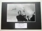 GARY PLAYER 9X MAJOR WINNER PERSONALLY HAND SIGNED A3 PHOTO MOUNT DISPLAY - COA