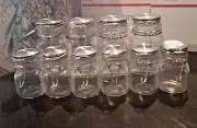 AMICI HERMETIC GLASS SPICE JARS STAINLESS STEEL TOPS 4 - 11oz/ 6 - 5oz