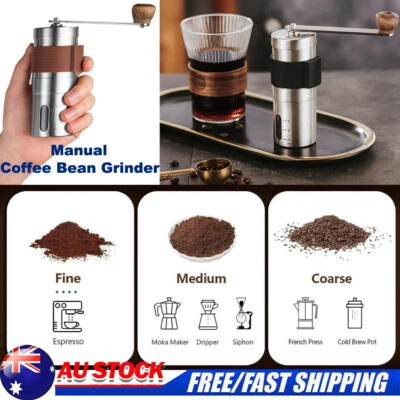 Hand Manual Coffee Bean Grinder Stainless Adjustable Ceramic Burr Core Nuts Mill