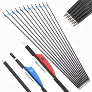 SP1000 Archery Carbon Arrows 32" Shaft 6mm Compound Recurve Bow Target Hunting