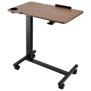 Overbed Table Mobile Bed Side Desk with Flip Desktop Wheels & Cup Holder