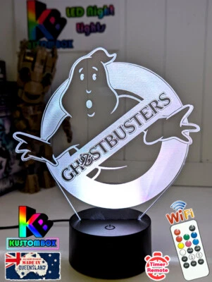 GHOSTBUSTERS LOGO PERSONALISED 3D LED Night Light 7 Colour Change Room Lamp