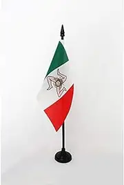 AZ FLAG - Sicilian Independence Movement Table Flag 4'' x 6'' - nationalism of Sicily Office Flag 100% Polyester 15 x 10 cm - Mini Desk Flag with 10'' Pole and Black Plastic Base