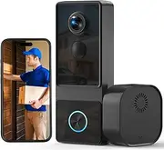 [ADVWIN] Video Doorbell Camera with Chime, 1080P HD Wireless Smart Doorbell, Home Security System with IP66 Waterproof, PIR Motion Detection, Voice Changer, Motion Zones