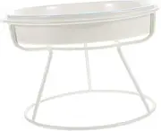 CIYODO Elevated Ceramic Cat Bowl with Iron Stand Stylish Slow Feeder for Cats Small Comfortable Dining Experience Non Slip Base Elegant Design for Home Decor