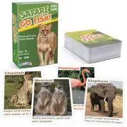 Safari Animal Go Fish Flash Cards Game Educational Card for Children Kids Adults