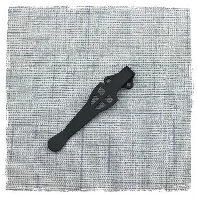 Black Custom Titanium Deep Carry Pocket Clip Made For Spyderco Southard Knife