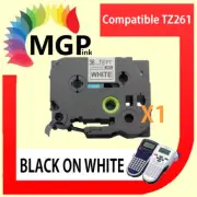1X Brother Compatible TZ 261 P-Touch Tape 36mm Black on White Laminated